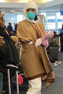 明星私服科普：2020年3月10日，机场，Naomi Campbell