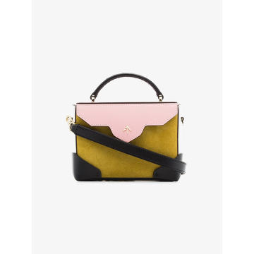 yellow and bubblegum Micro Bold suede cross-body bag
