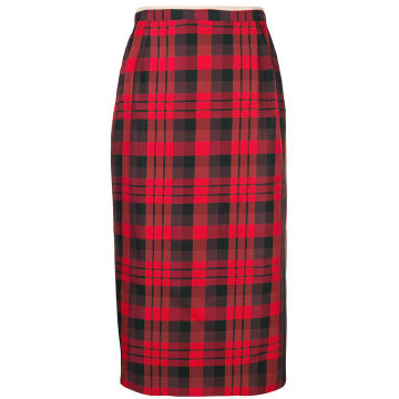 tartan midi pencil skirt