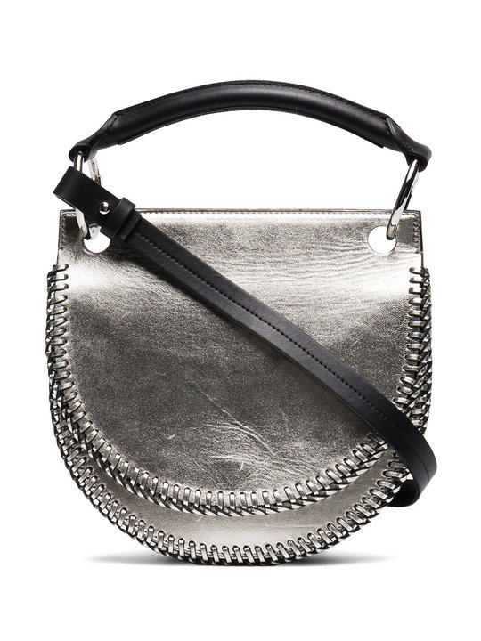 metallic whipstitched satchel展示图