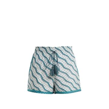 Printed silk and cotton-blend shorts
