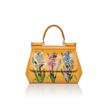 Dauphine Floral-Print Leather Shoulder Bag