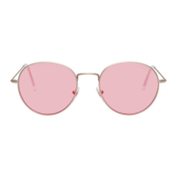 Silver & Pink Wire Sunglasses