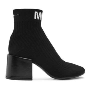 Black Logo Sock Boots