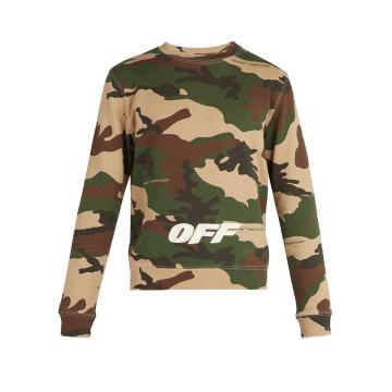 Camouflage-print crew-neck sweatshirt