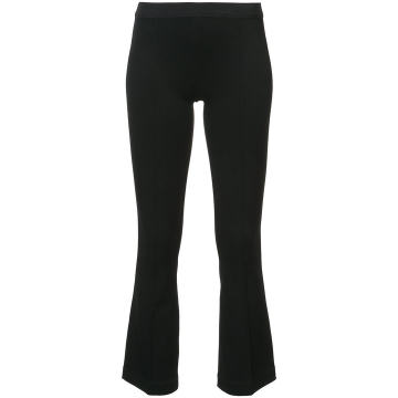 cropped flare rib trousers