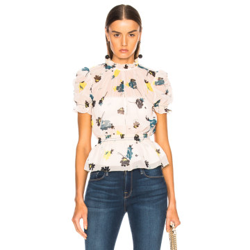 Graphic Floral Print Top