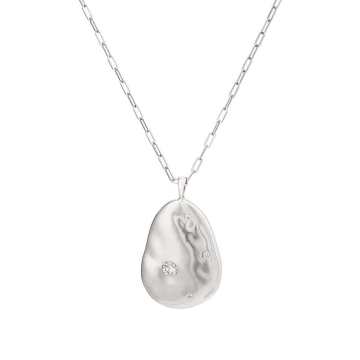 White Gold Pear-Shaped-Pendant Necklace
