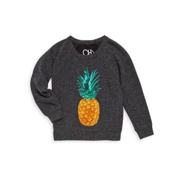 Toddler's & Little Girl's Painted Pineapple Knit Pullover