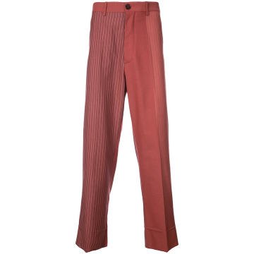 panelled striped trousers