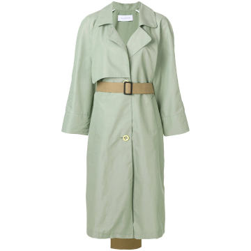 contrast tail trench coat