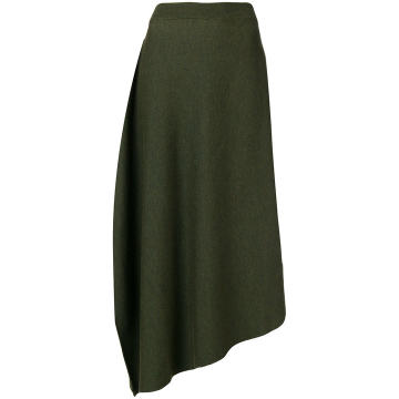high waisted asymmetric skirt