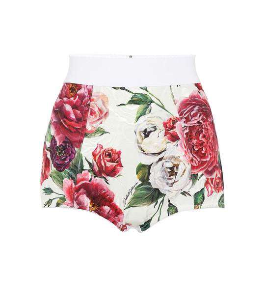 花卉棉质与真丝混纺短裤展示图