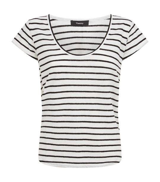 Striped Scoop Neck T-Shirt展示图