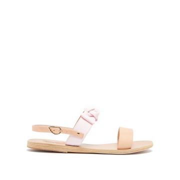Clio bow-embellished leather and cotton sandals