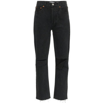 high rise pipe jeans
