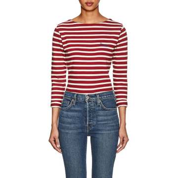 "Bisous" Striped Cotton T-Shirt