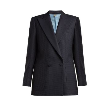 Pin-dot double-breasted wool jacket