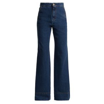High-rise wide-leg flared jeans