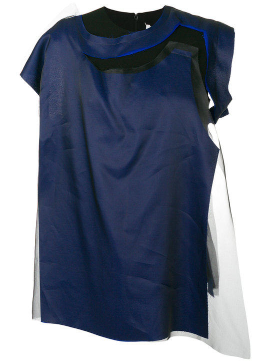 asymmetric draped blouse展示图