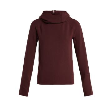Funnel-neck hooded jersey sweater