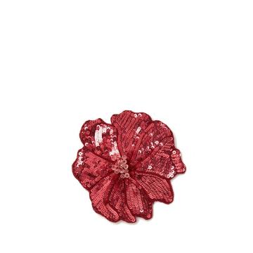 Sequin-embellished flower brooch