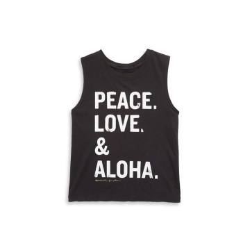 Girl's Peace Love Aloha Muscle Tank