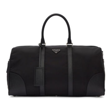 Black Nylon & Saffiano Duffle Bag