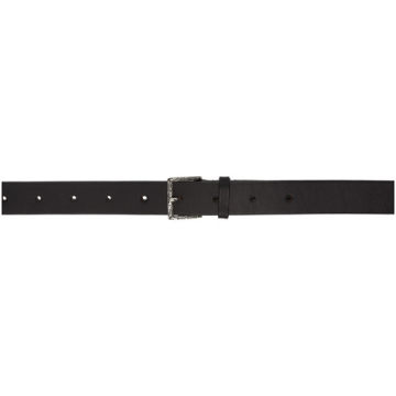 Black Leather Vintage Long Belt