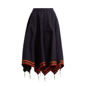 Handkerchief-hem cotton skirt