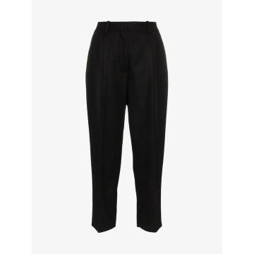 wool cashmere-blend tapered trousers
