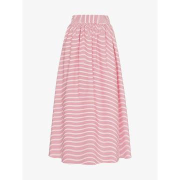 Katherine stripe print cotton flared skirt