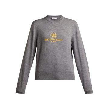 Logo-embroidered virgin-wool sweater