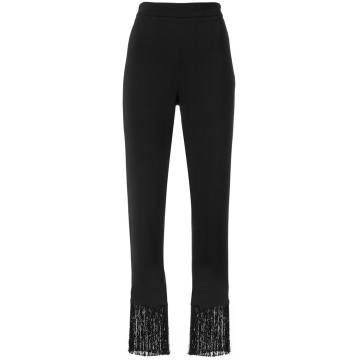 High waist trousers with fringe