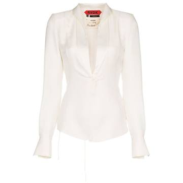 tuxedo effect silk blouse