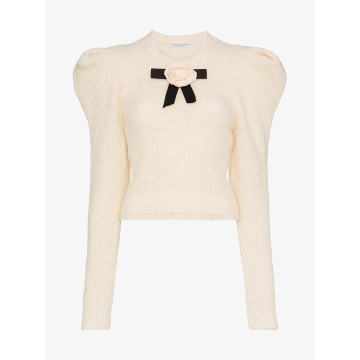 rose alpaca wool-blend knitted sweater