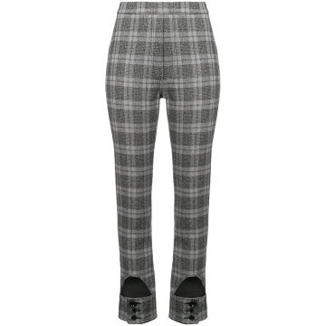 checked high waist trousers