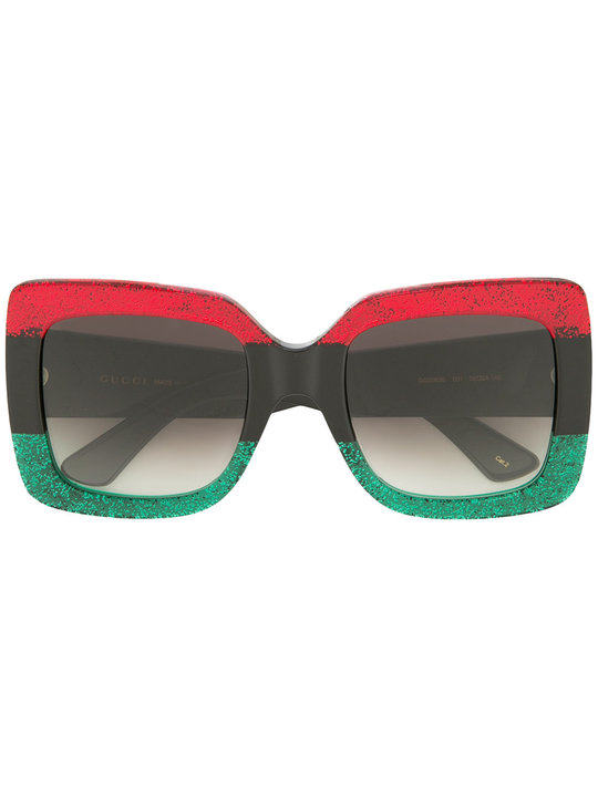 Red & Green Urban Web Block Diva Sunglasses展示图
