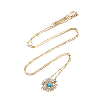 18K Gold, Diamond And Turquoise Necklace