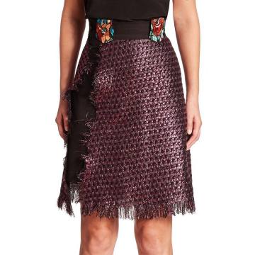 Night Tweed Wrap Skirt