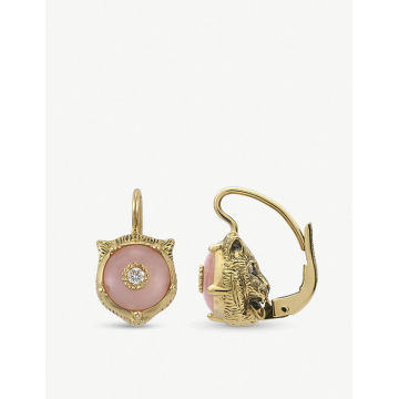 Le Marché des Merveilles 18K 黄金粉色猫眼石钻石耳环