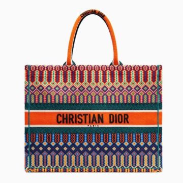 Dior Book Tote彩色刺绣帆布手提包