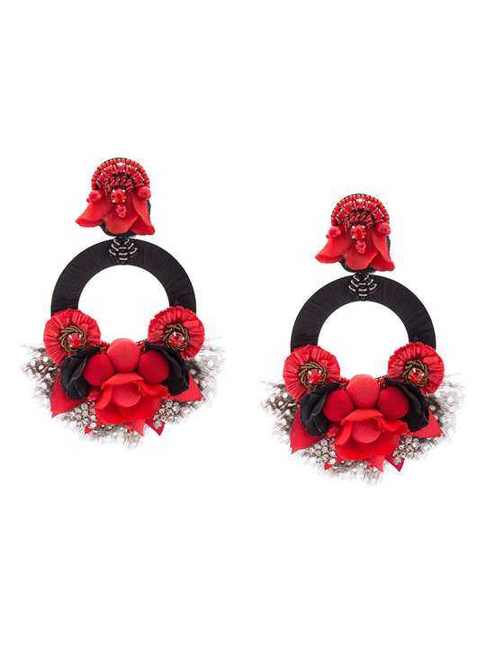 oversized floral earrings展示图