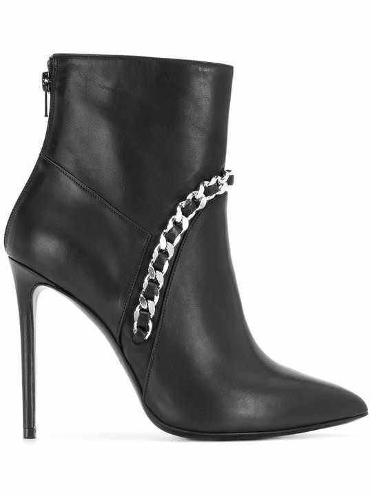 chain trim heeled boots展示图