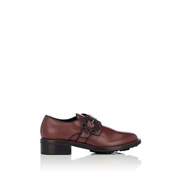 Buckle-Strap Leather Oxfords