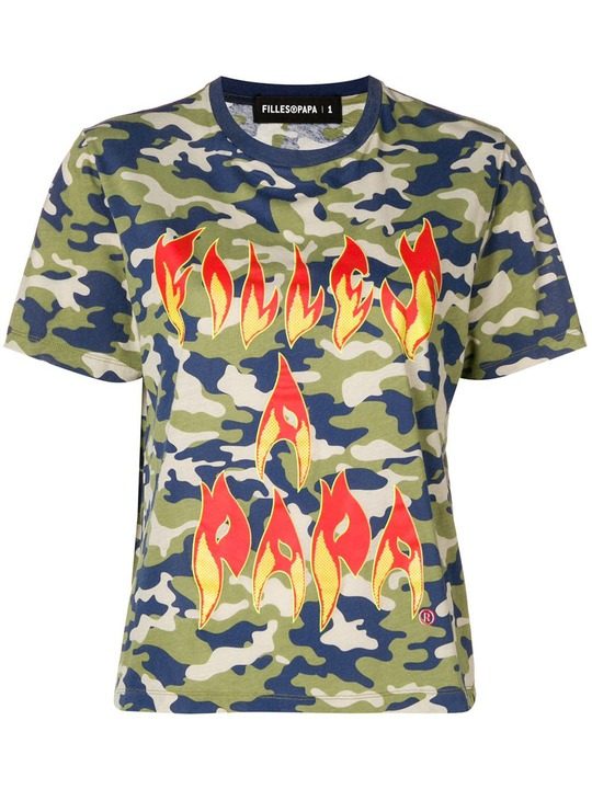 Fire printed T-shirt展示图