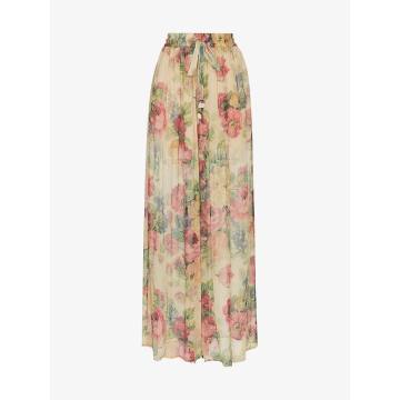 melody floral print silk trousers