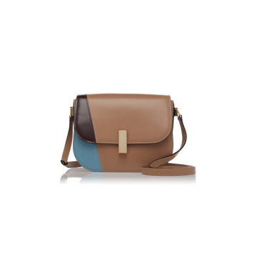 Iside Color-Blocked Leather Satchel Bag