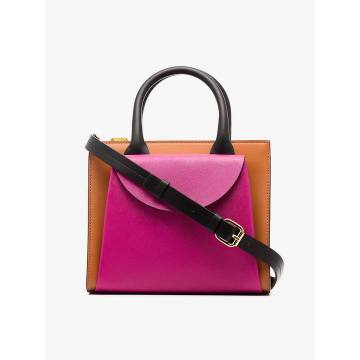 leather two-tone tote bag