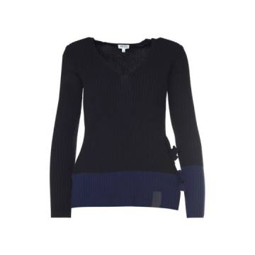 Kenzo Bow-detail Ribbed Cashmere And Wool-blend Jumper
